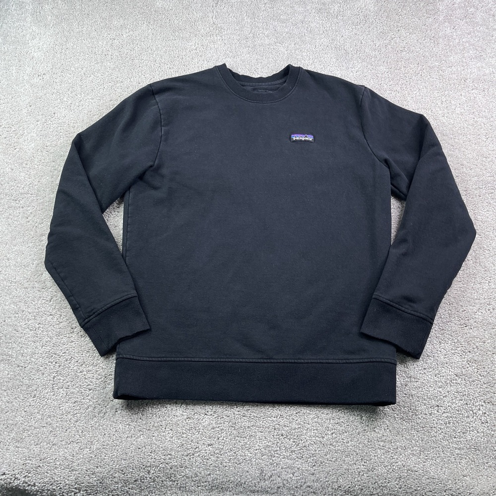 Patagonia Sweatshirt Mens Medium Black P6 Uprisal Crew Pullover Gorpcore Logo